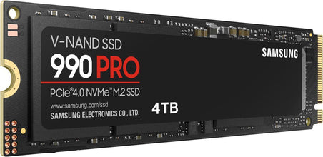 SAMSUNG SSD 990 PRO 4TB, PCIe Gen4 M.2 2280, Seq. Read Speeds Up-to 7,450MB/s for High End Computing, Gaming, and Heavy Duty Workstations (MZ-V9P4T0B/AM) Non-Heatsink