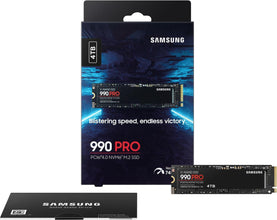 SAMSUNG SSD 990 PRO 4TB, PCIe Gen4 M.2 2280, Seq. Read Speeds Up-to 7,450MB/s for High End Computing, Gaming, and Heavy Duty Workstations (MZ-V9P4T0B/AM) Non-Heatsink