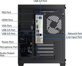 YAWYORE Gaming PC Desktop computer AMD Ryzen 5 5600GT,16GB DDR4 3200MHz,1TB M.2 NVMe PCle4.0 Gen4,550W 80PLUS PSU,WiFi,Game Design Office console,Sea View Room,Windows 11 Tower Prebuilt PC